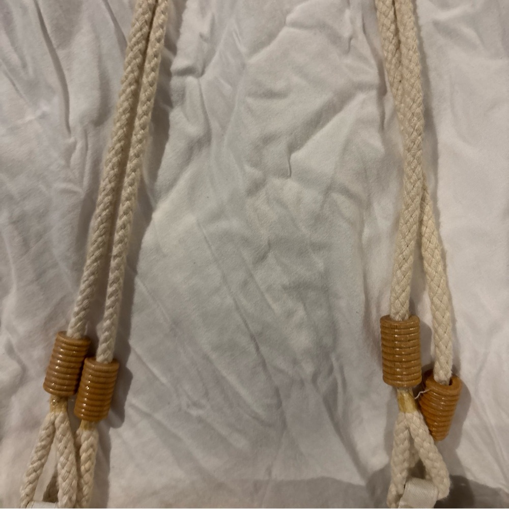 Source Unknown Beige Woven Bag with Floral Design - Picture 3 of 5